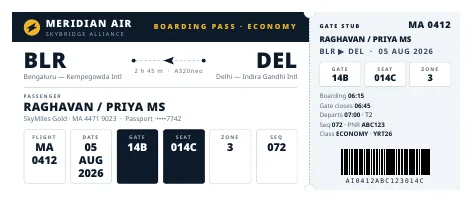 Boarding Pass PDF template preview