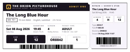 Cinema Ticket PDF template preview