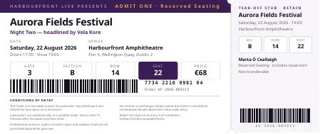 Event Ticket PDF template preview