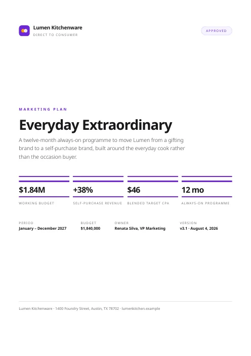 Marketing Plan PDF template preview