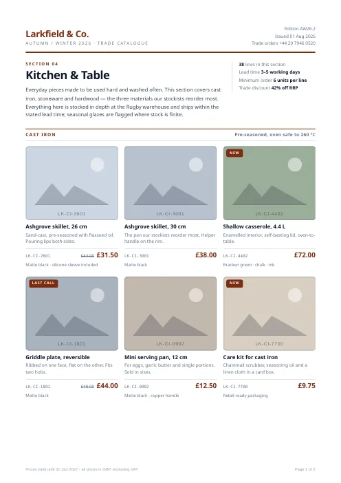 Product Catalogue Page PDF template preview