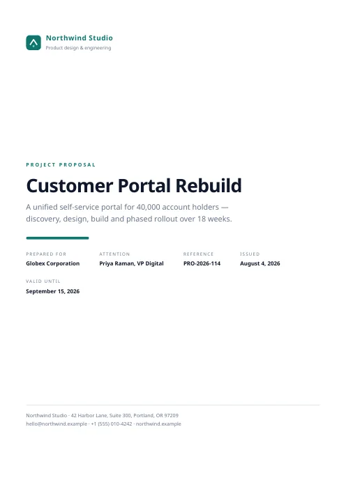 Project Proposal PDF template preview