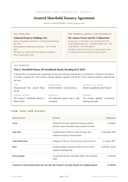 Rental Lease Agreement PDF template preview